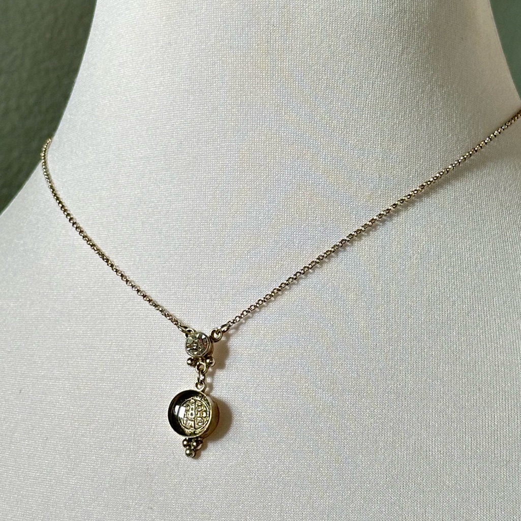 Nwt 925 Vsa San Benito Lucia Crystal Sterling Necklace Virgins Saints & Angels — image 2 of 5